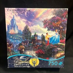 🔴3/$25🔴Thomas Kinkade Cinderella Wishes Upon a Dream Puzzle- sealed bag